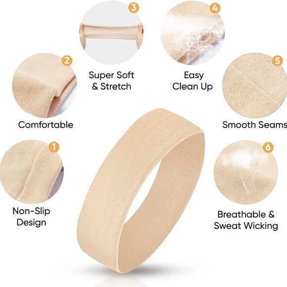 Headbands for Women Non Slip - 9PCS Elastic Fabric Hair Band for Women's Hair, S - Picture 4 of 6